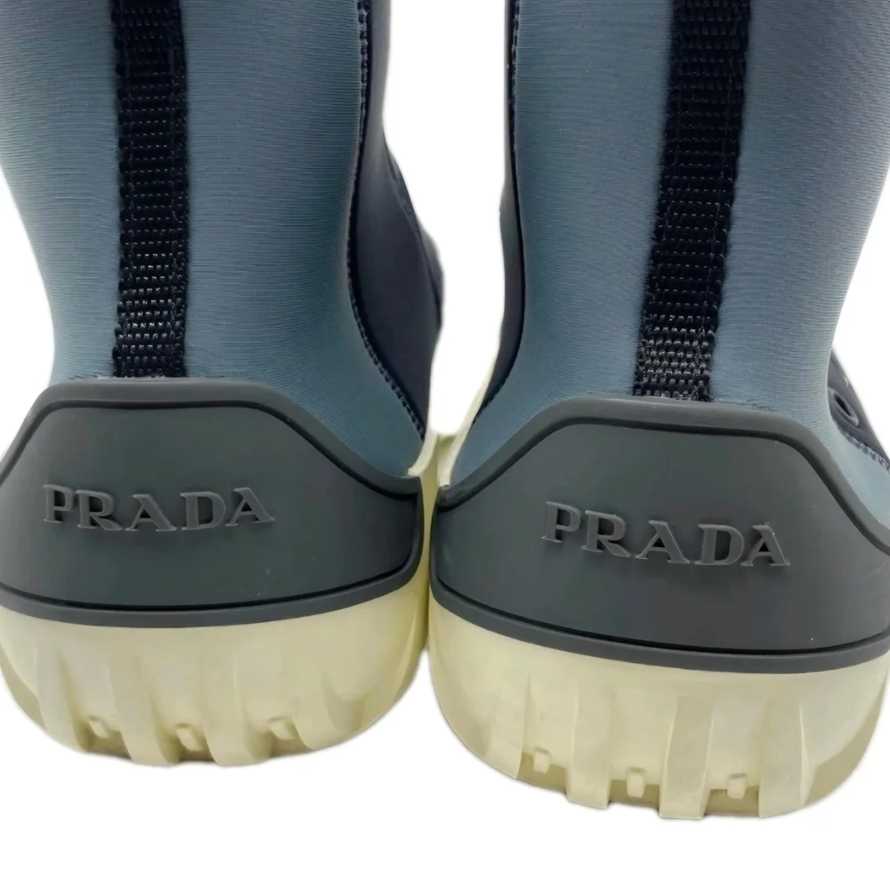 PRADA Neoprene Luxury High-Top Sneakers 4T3202 Blk /Grey US Mens 9.5 EU 43